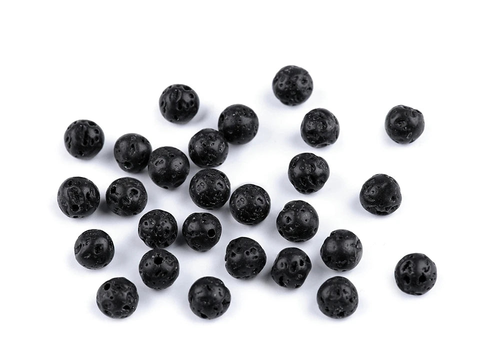 Perles de lave| Ø7 mm| 20 pièces