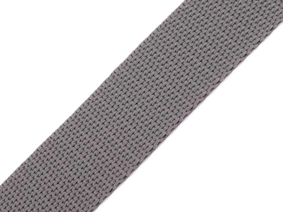 Ribbon for bags and straps, 30 mm, grey