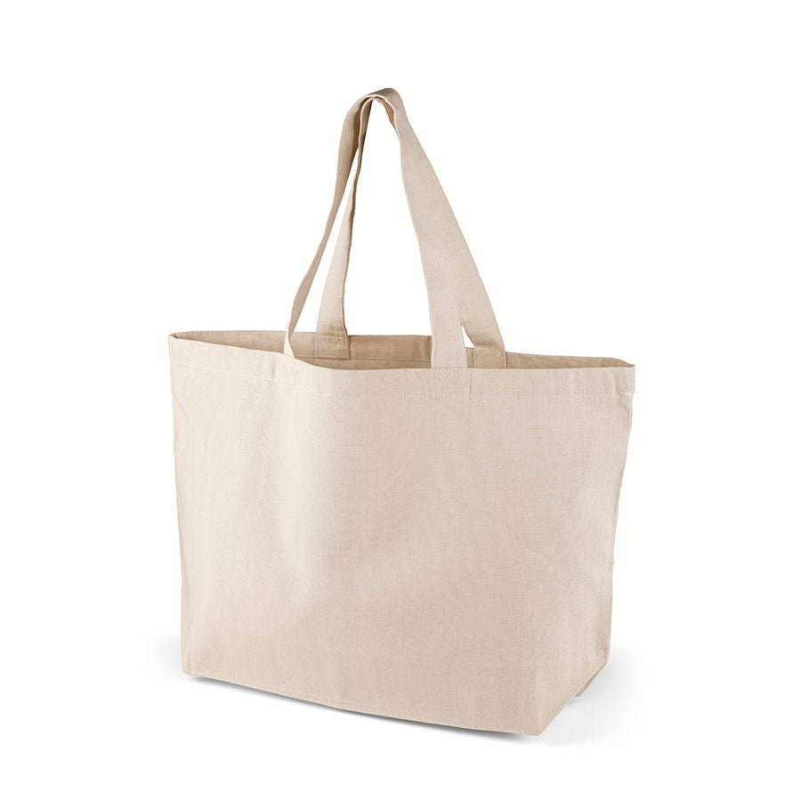 alt
Image of a large natural cotton shopping bag 60 × 40 × 16 cm 220 g/m² – available at Šarlotes audumi
