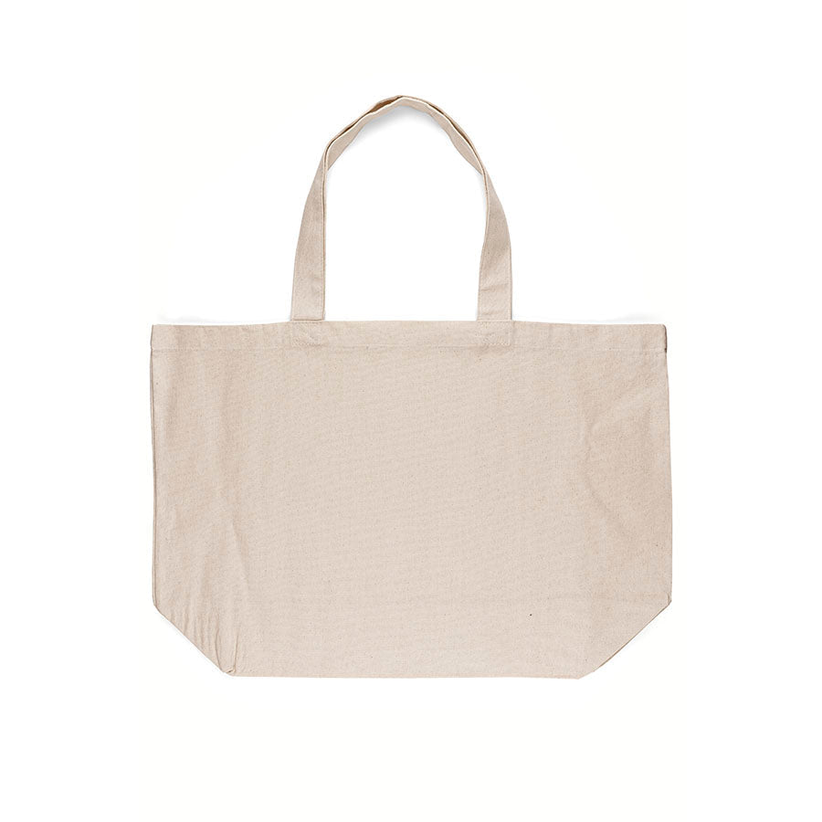 Image of Large natural cotton shopping bag 60 × 40 × 16 cm 220 g/m² – available at Šarlotes audumi