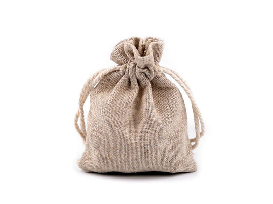 Petit sac en tissu de lin - non blanchi 8x10 cm