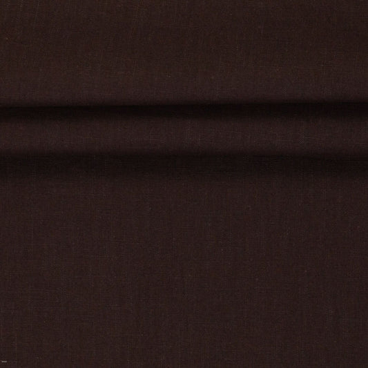 Image du tissu en lin – chocolat noir 235 g/m² – disponible chez Šarlotes audumi