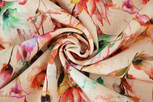 Bild mit Leinen mit Baumwollblumen 170 g/m² – erhältlich bei Šarlotes audumi