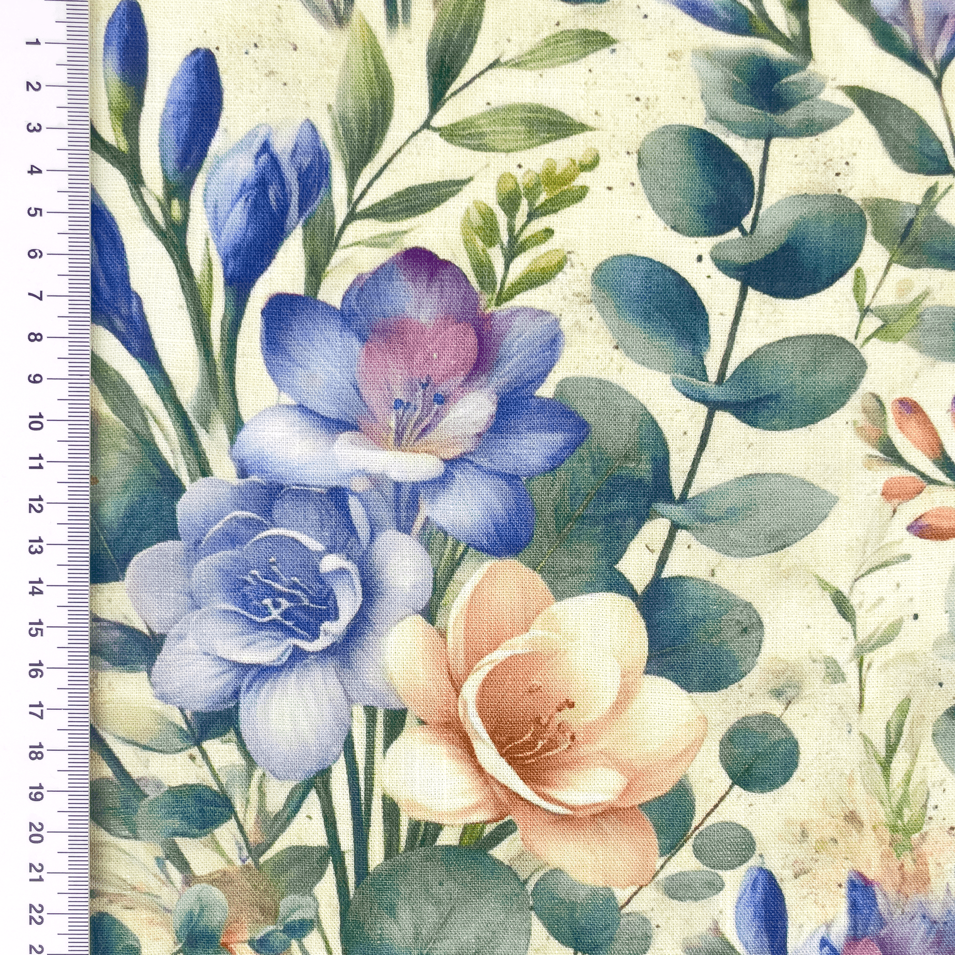 Lin avec viscose - freesias 200 g/m²