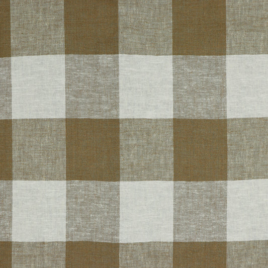 Lin et viscose - à carreaux marron clair 145 g/m²
