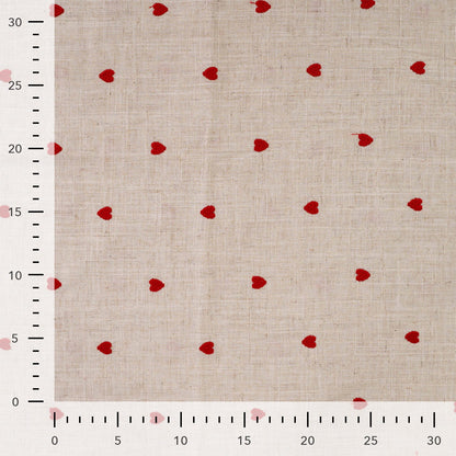 Tissu en lin et viscose - cœurs 180 g/m² – disponible chez Šarlotes audumi
