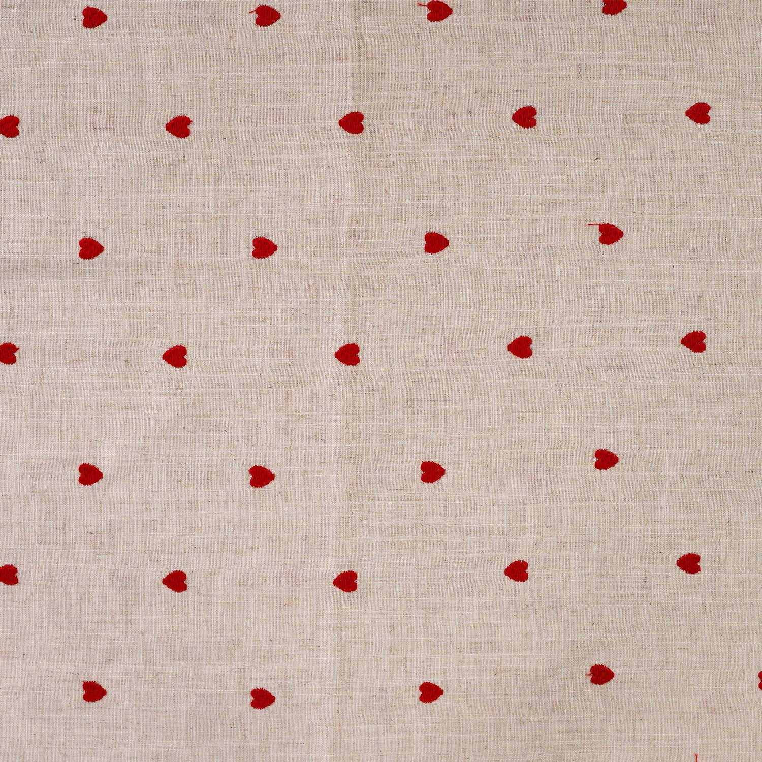 Tissu en lin et viscose, motif cœurs, 180 g/m² – disponible chez Šarlotes audumi