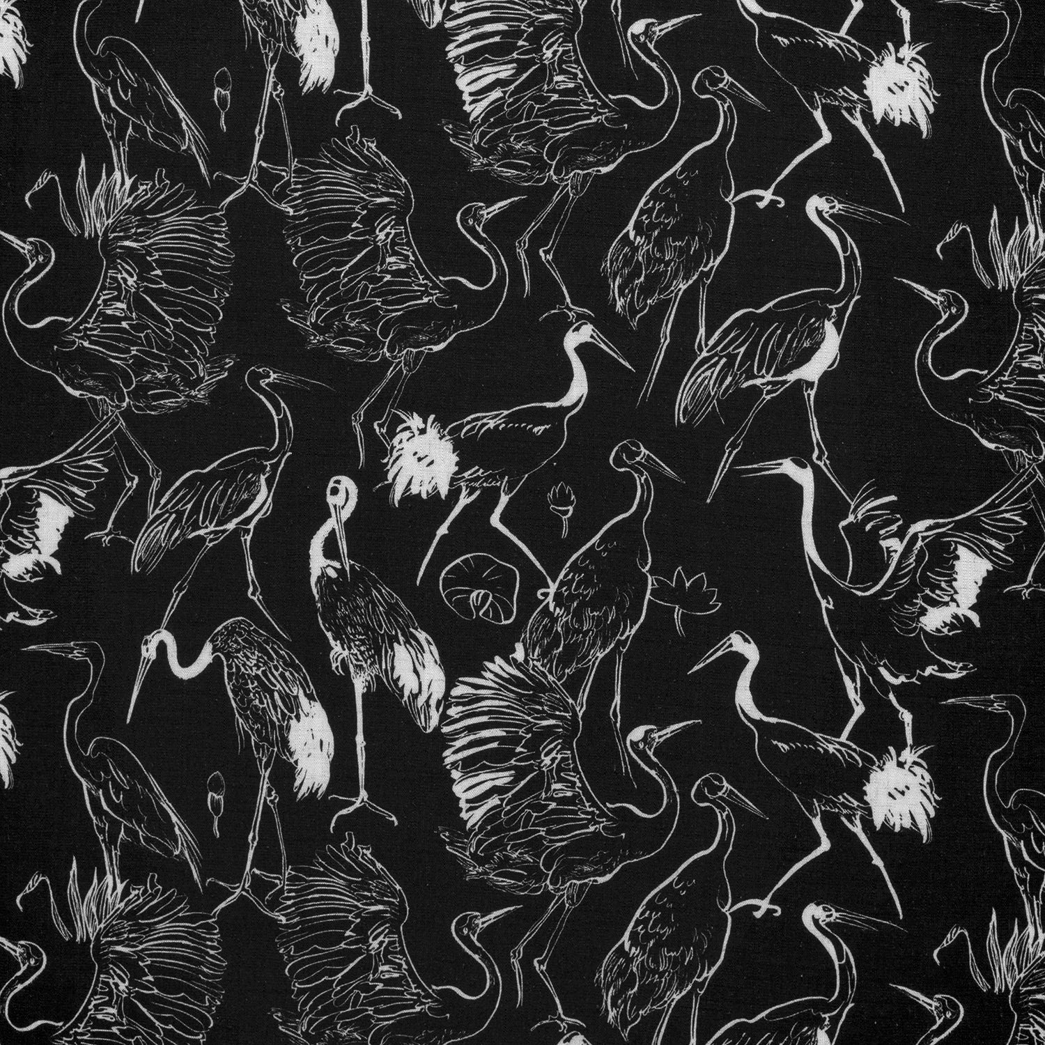 Image de lin et viscose - cigognes 170 g/m² – disponible chez Šarlotes audumi