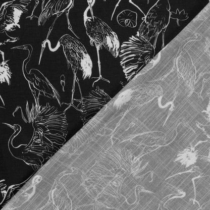 Image en lin avec viscose - cigognes 170 g/m² – disponible chez Šarlotes audumi