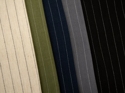 Lin avec viscose - rayures sur fond beige naturel 200 g/m²