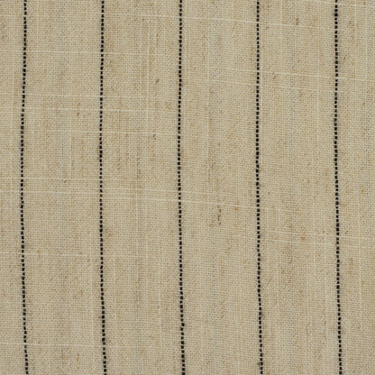 Lin et viscose à rayures sur fond beige naturel 200 g/m²
