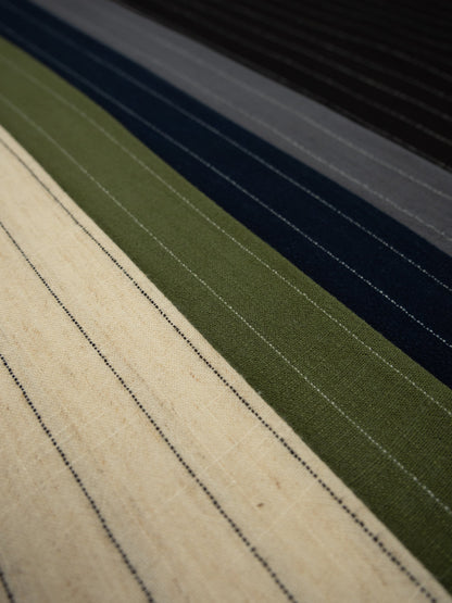 Linen and viscose - stripes on a black background 200 g/m²