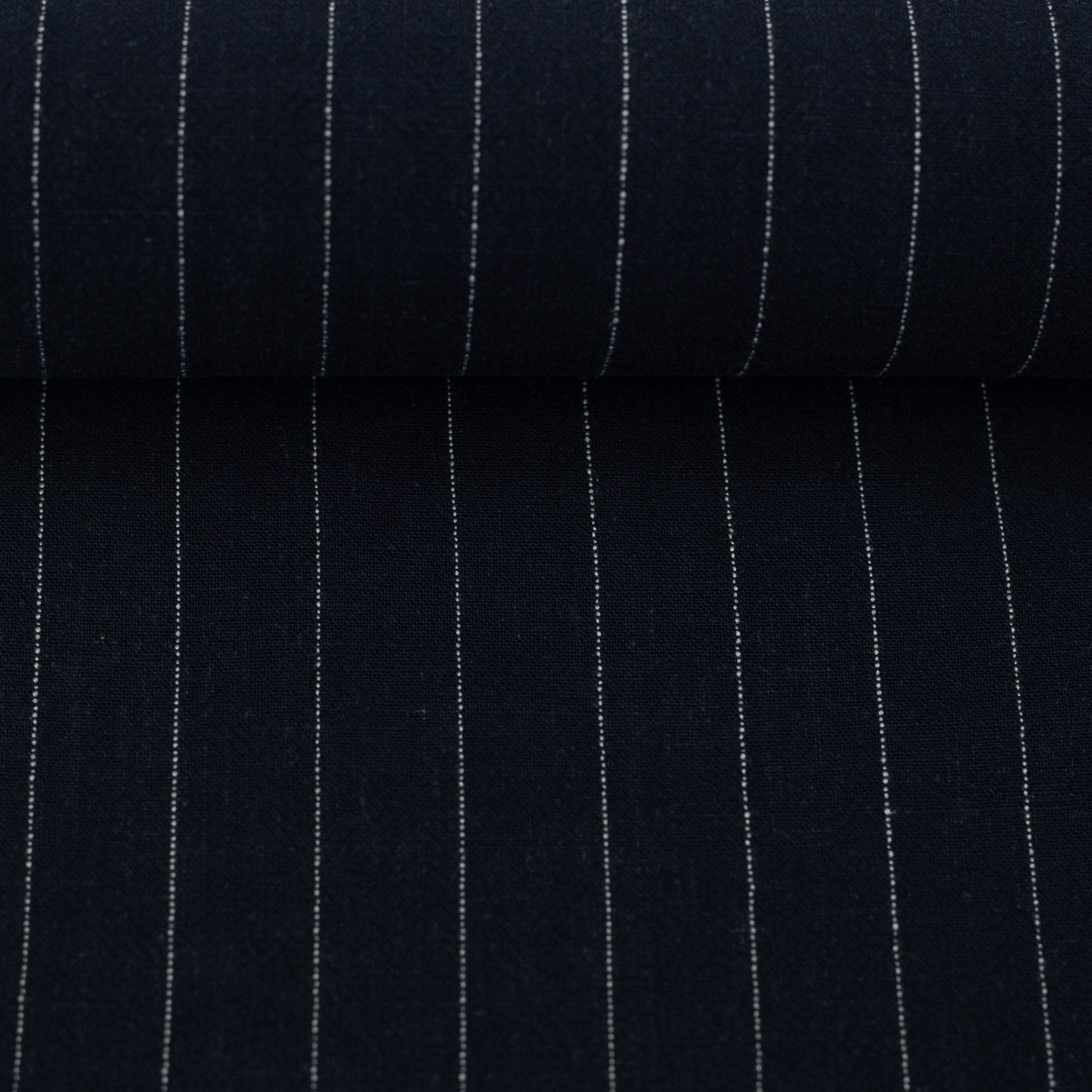 Linen with viscose - stripes on a black background 200 g/m²