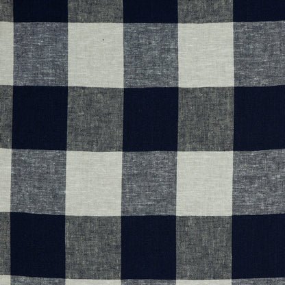 Lin et viscose – à carreaux bleu foncé 145 g/m²