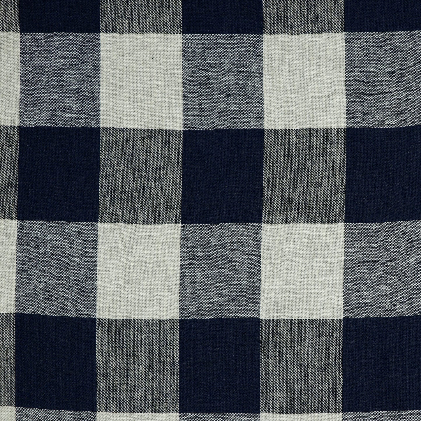 Lin et viscose - à carreaux bleu foncé 145 g/m²