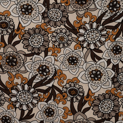 Linen-viscose fabric with vintage floral pattern – available online at Šarlotes audumi