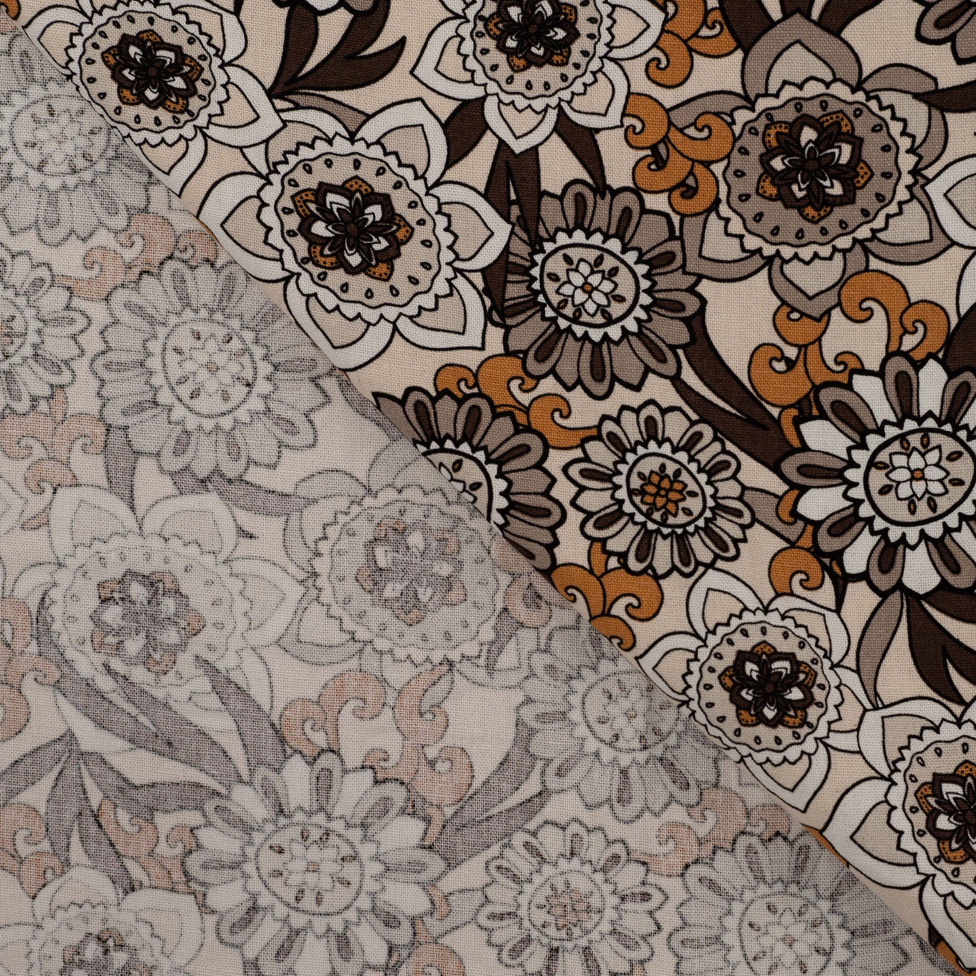 Image of linen with viscose, vintage floral pattern – available online at Šarlotes audumi