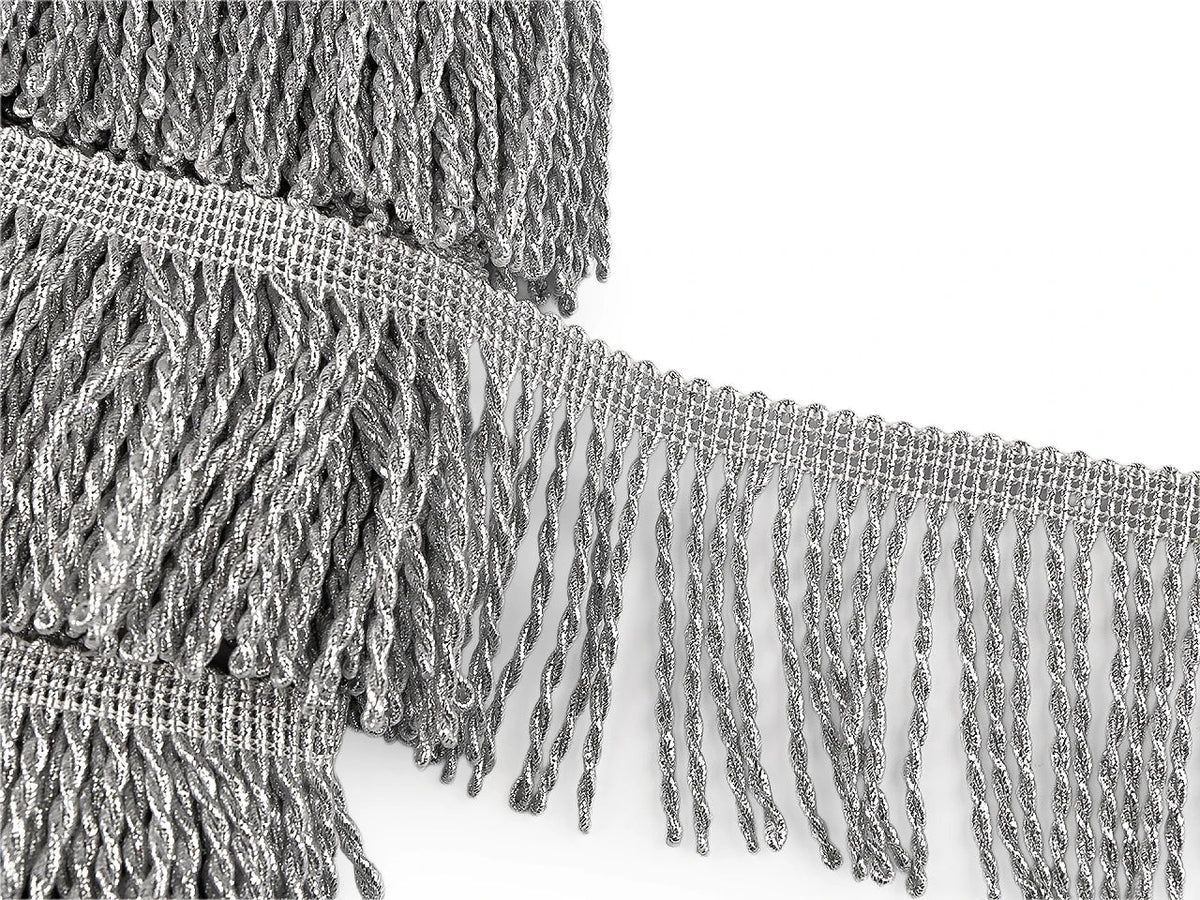 Image avec franges en lurex, 80 mm – disponible en ligne chez Šarlotes audumi