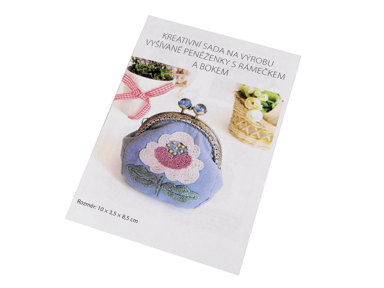Kit de broderie pour portefeuille avec cadre métallique | bleu