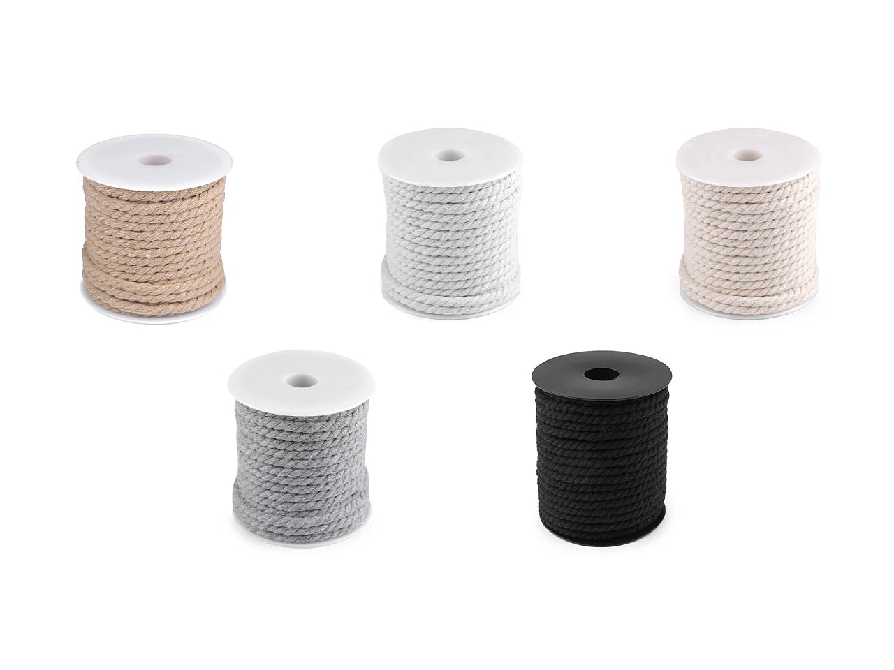 Image of Macramé Macrame cotton cord Ø5 15 m|assorted shades – available at Šarlotes audumi