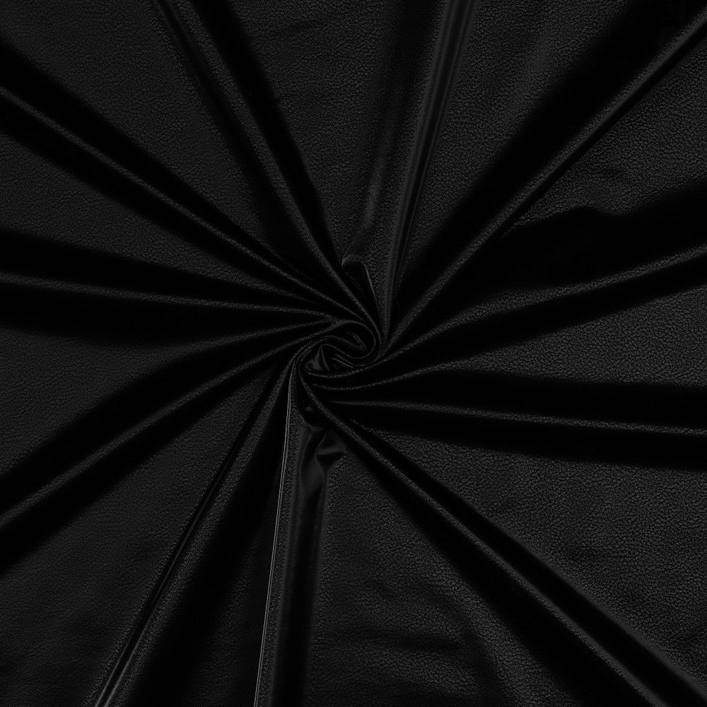 Simili cuir avec élasthanne - noir, 250 g/m²
