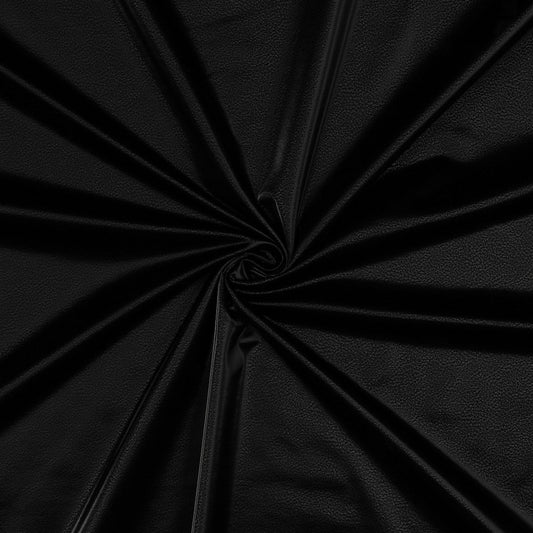 Simili cuir avec élasthanne - noir, 250 g/m²