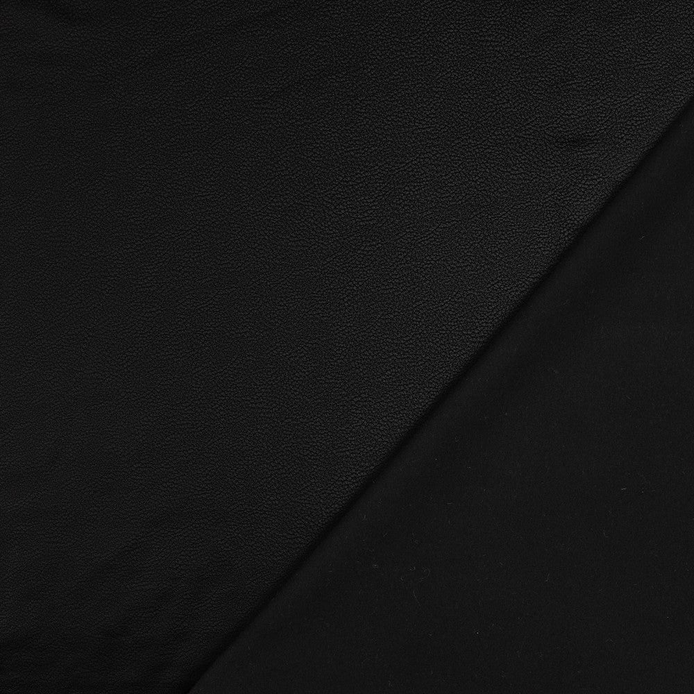 Simili cuir avec élasthanne - noir 250 g/m²