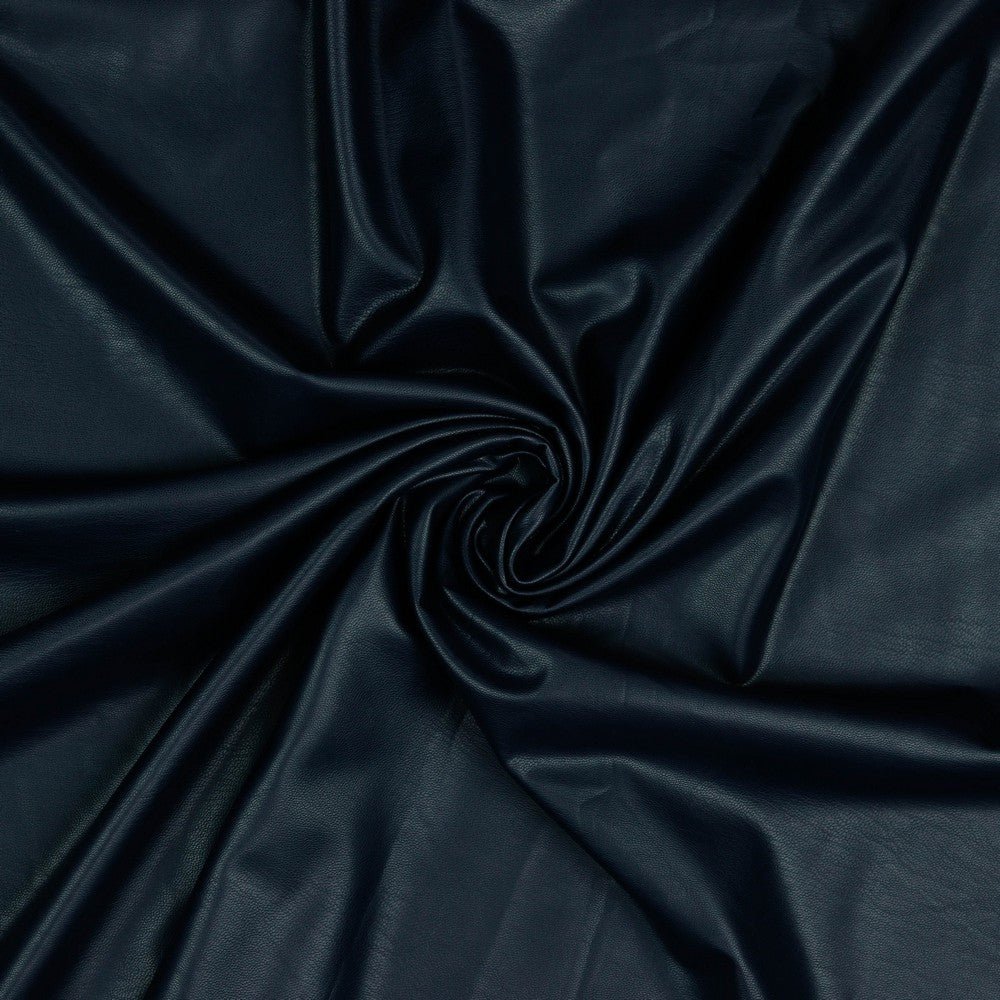 Cuir synthétique avec élasthanne - bleu foncé 260 g/m²
