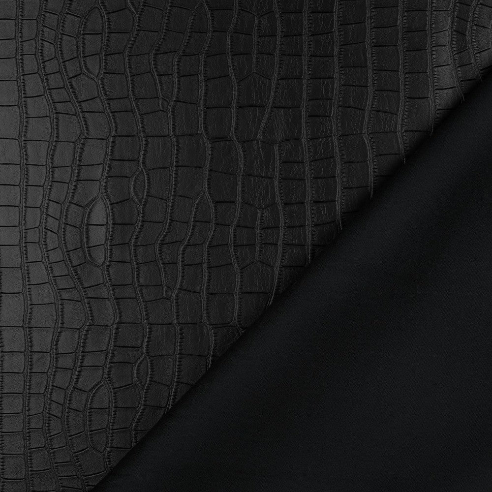 Artificial leather - black textured 340 g/m²