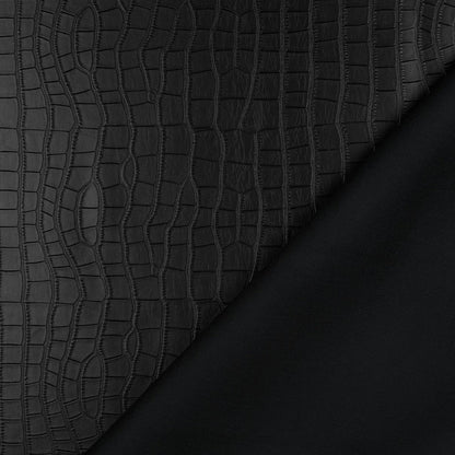 Artificial leather - black textured 340 g/m²