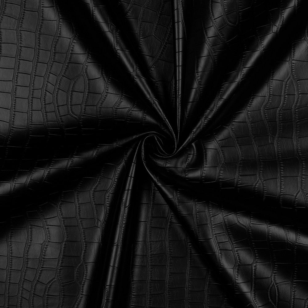 Faux leather - black textured 340 g/m²