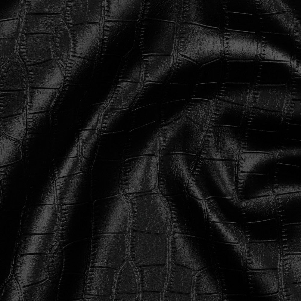 Faux leather - black textured 340 g/m²