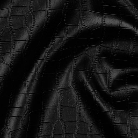 Cuir synthétique noir texturé 340 g/m²