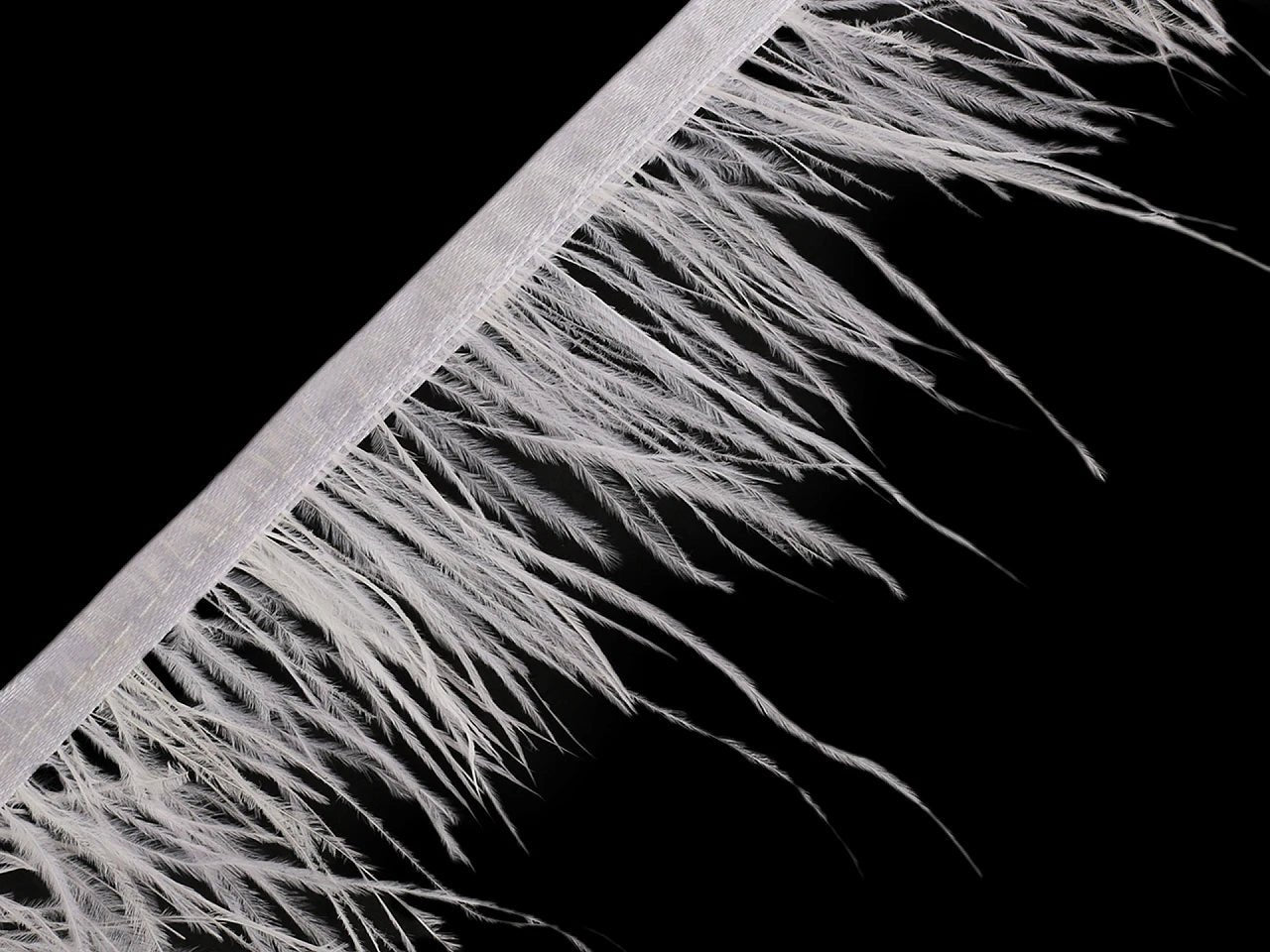 Ruban de finition en plumes de marabout - blanc (pack de 50 cm)