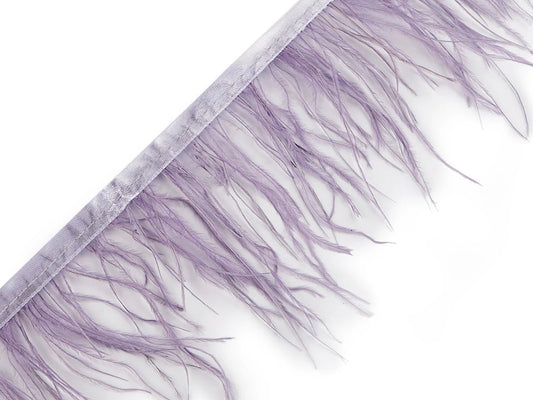 Ruban de finition en plumes de marabout - lilas (pack de 50 cm)