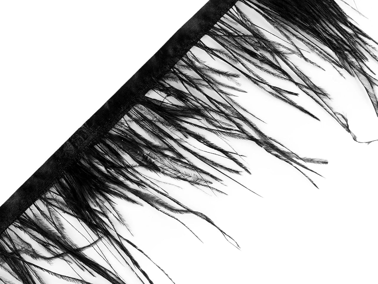 Ruban à plumes de marabout - noir (paquet de 50 cm)