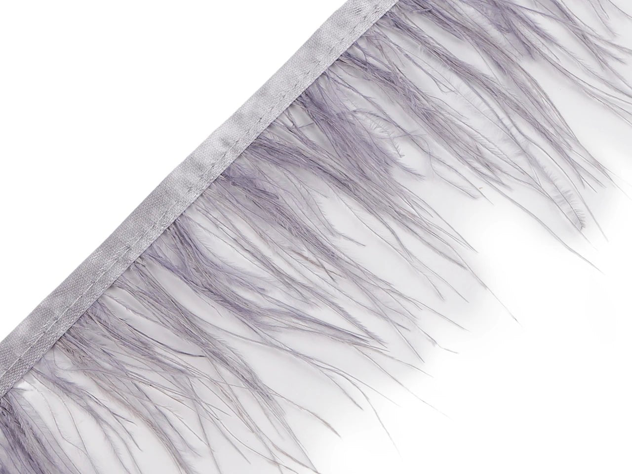 Ruban de plumes de marabout gris (pack de 50 cm)