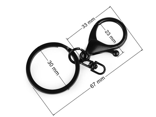 Porte-clés clip en métal, 23 x 33 mm| noir