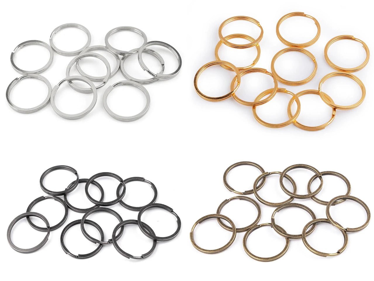 Porte-clés anneau en métal |Ø30 mm| 10 pcs.| teintes assorties