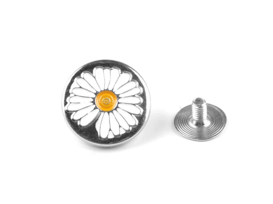 Bouton métallique pour jean 17 mm - marguerite