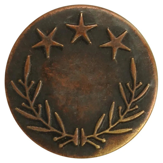 Bild mit Metall-Jeansknopf 25 mm in Bronze mit Antik-Effekt – online erhältlich bei Šarlotes audumi