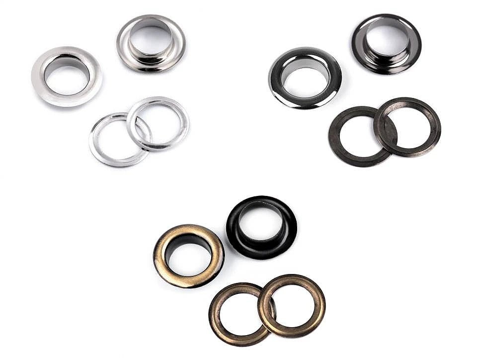 Anneaux métalliques, œillets 10 mm |10 pièces | de différentes teintes