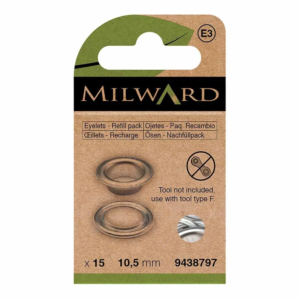 alt
Anneaux métalliques, œillets 10,5 mm (15 pièces) Milward - argent