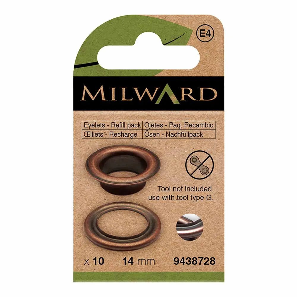 Anneaux métalliques, œillets 14 mm (10 pcs) Milward - antique