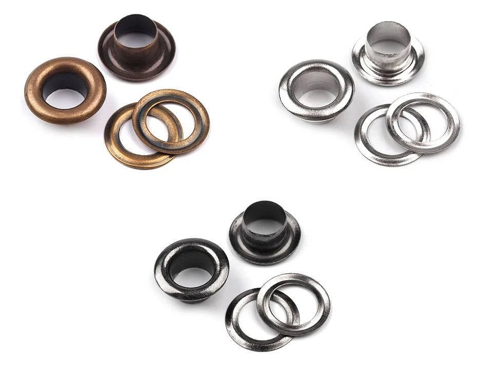 Anneaux métalliques, œillets 6 mm |100 pcs.| de différentes teintes