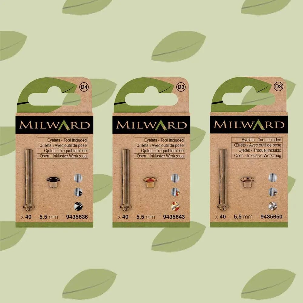 Anneaux métalliques œillets avec outil Ø 5.5mm (noirs, 40 pièces) Milward - noirs
