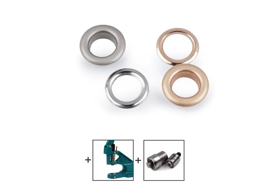 Image avec anneaux métalliques, Luversi Ø intérieur 10 mm / Ø extérieur 17 mm | 10 pièces | tons assortis – disponible chez Šarlotes audumi