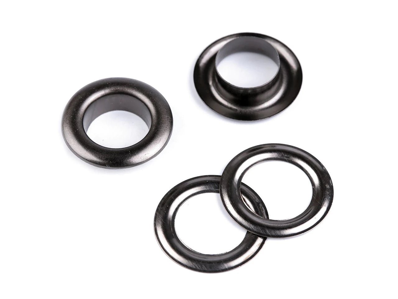 Anneaux métalliques Luversi, diamètre intérieur Ø12 mm / extérieur Ø21 mm |10 pièces| teintes variées – disponible chez Tissus Charlotte