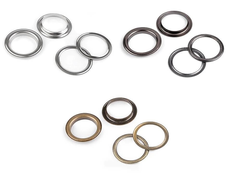 Anneaux métalliques Luversi, diamètre intérieur Ø35 mm (diamètre intérieur) |10 pièces| teintes assorties – disponible chez Šarlotes audumi