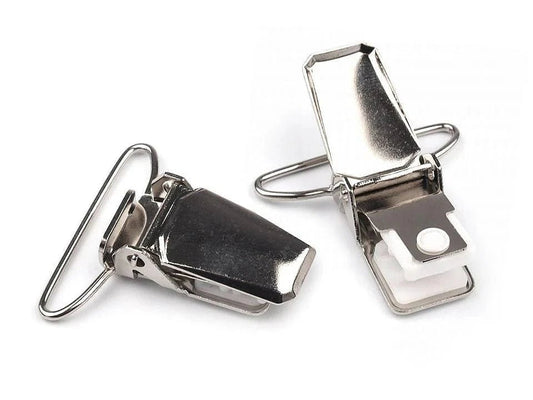 Pince métallique 20 mm argentée (lot de 2)